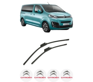 Set stergatoare auto CITROEN SPACETOURER Bus (V_) din 2016-2023, pentru parbriz auto, 2 bucati, Bosch Aerotwin, din cauciuc siliconat rezistent, 4 Stickere Auto CITROEN - Img 2