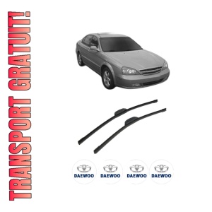 Set stergatoare auto DAEWOO MAGNUS din 2003-2004, pentru parbriz auto, 2 bucati, Bosch Aerotwin Retrofit, din cauciuc siliconat rezistent, 4 Stickere Auto DAEWOO