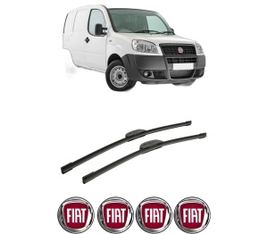 Set stergatoare auto FIAT DOBLO Box Body/MPV (223_) din 2001-2010, pentru parbriz auto, 2 bucati, Bosch Aerotwin Retrofit, din cauciuc siliconat rezistent, 4 Stickere Auto FIAT - Img 2