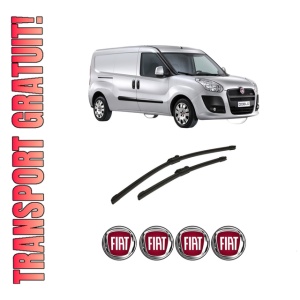Set stergatoare auto FIAT DOBLO Bus (263_) din 2010-2023, pentru parbriz auto, 2 bucati, Bosch Aerotwin, din cauciuc siliconat rezistent, 4 Stickere Auto FIAT