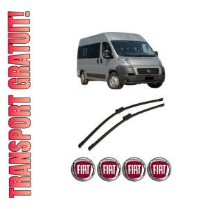 Set stergatoare auto FIAT DUCATO Bus (250_) din 2006-2023, pentru parbriz auto, 2 bucati, Bosch Aerotwin, din cauciuc siliconat rezistent, 4 Stickere Auto FIAT