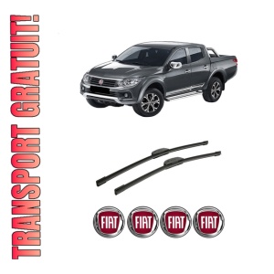 Set stergatoare auto FIAT FULLBACK Pickup (502_, 503_) din 2016, pentru parbriz auto, 2 bucati, Bosch Aerotwin Retrofit, din cauciuc siliconat rezistent, 4 Stickere Auto FIAT