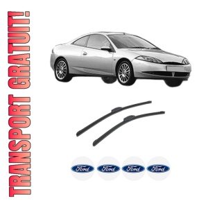 Set stergatoare auto FORD COUGAR (EC_) din 1998-2001, pentru parbriz auto, 2 bucati, Bosch Aerotwin Retrofit, din cauciuc siliconat rezistent, 4 Stickere Auto FORD