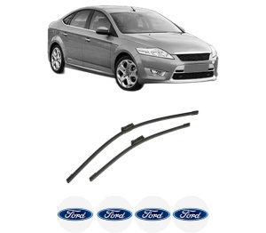 Set stergatoare auto FORD MONDEO IV Saloon (BA7) din 2007-2015, pentru parbriz auto, 2 bucati, Bosch Aerotwin, din cauciuc siliconat rezistent, 4 Stickere Auto FORD - Img 2