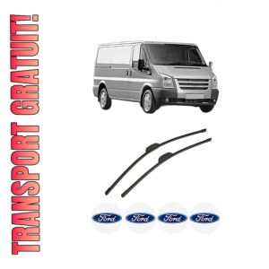 Set stergatoare auto FORD TRANSIT Van (FA_ _) din 2000-2014, pentru parbriz auto, 2 bucati, Bosch Aerotwin Retrofit, din cauciuc siliconat rezistent, 4 Stickere Auto FORD