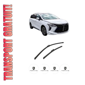 Set stergatoare auto FORTHING U-TOUR din 2023, pentru parbriz auto, 2 bucati, Bosch Aerotwin, din cauciuc siliconat rezistent, 4 Stickere Auto FORTHING