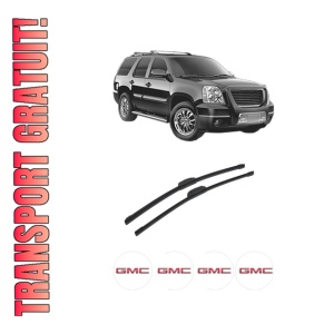 Set stergatoare auto GMC YUKON (GMT900) din 2010-2014, pentru parbriz auto, 2 bucati, Bosch Aerotwin Retrofit, din cauciuc siliconat rezistent, 4 Stickere Auto GMC