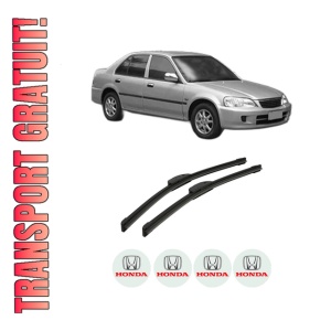 Set stergatoare auto HONDA CITY Saloon din 1999-2003, pentru parbriz auto, 2 bucati, Bosch Aerotwin Retrofit, din cauciuc siliconat rezistent, 4 Stickere Auto HONDA