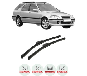 Set stergatoare auto HONDA CIVIC VI Aerodeck (MB, MC) din 1998-2001, pentru parbriz auto, 2 bucati, Bosch Aerotwin Retrofit, din cauciuc siliconat rezistent, 4 Stickere Auto HONDA - Img 2