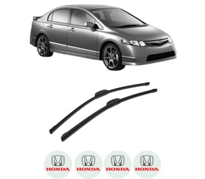 Set stergatoare auto HONDA CIVIC VIII Saloon (FD, FA) din 2005-2013, pentru parbriz auto, 2 bucati, Bosch Aerotwin Retrofit, din cauciuc siliconat rezistent, 4 Stickere Auto HONDA - Img 2