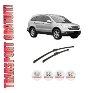 Set stergatoare auto HONDA CR-V III (RE_) din 2006-2012, pentru parbriz auto, 2 bucati, Bosch Aerotwin Retrofit, din cauciuc siliconat rezistent, 4 Stickere Auto HONDA