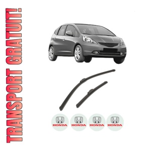 Set stergatoare auto HONDA JAZZ III (GE_, GG_, GP_, ZA_) din 2008-2014, pentru parbriz auto, 2 bucati, Bosch Aerotwin Retrofit, din cauciuc siliconat rezistent, 4 Stickere Auto HONDA