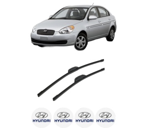 Set stergatoare auto HYUNDAI ACCENT III Saloon (MC) din 2005-2010, pentru parbriz auto, 2 bucati, Bosch Aerotwin Retrofit, din cauciuc siliconat rezistent, 4 Stickere Auto HYUNDAI - Img 2