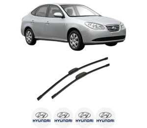 Set stergatoare auto HYUNDAI ELANTRA IV Saloon (HD) din 2005-2013, pentru parbriz auto, 2 bucati, Bosch Aerotwin Retrofit, din cauciuc siliconat rezistent, 4 Stickere Auto HYUNDAI - Img 2