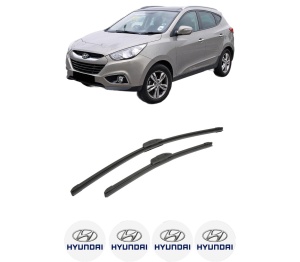 Set stergatoare auto HYUNDAI ix35 (LM, EL, ELH) din 2009-2015, pentru parbriz auto, 2 bucati, Bosch Aerotwin Retrofit, din cauciuc siliconat rezistent, 4 Stickere Auto HYUNDAI - Img 2