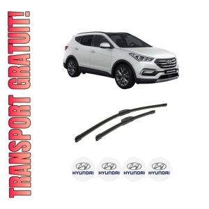 Set stergatoare auto HYUNDAI SANTA FE IV SUV Van (TM) din 2018-2020, pentru parbriz auto, 2 bucati, Bosch Aerotwin Retrofit, din cauciuc siliconat rezistent, 4 Stickere Auto HYUNDAI