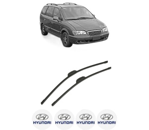 Set stergatoare auto HYUNDAI TRAJET Box Body/MPV (FO) din 1999-2008, pentru parbriz auto, 2 bucati, Bosch Aerotwin Retrofit, din cauciuc siliconat rezistent, 4 Stickere Auto HYUNDAI - Img 2