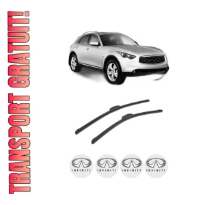 Set stergatoare auto INFINITI FX din 2003-2013, pentru parbriz auto, 2 bucati, Bosch Aerotwin Retrofit, din cauciuc siliconat rezistent, 4 Stickere Auto INFINITI
