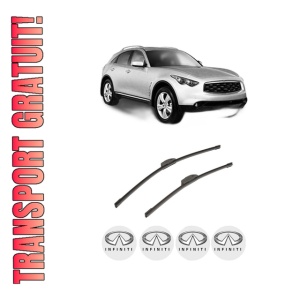 Set stergatoare auto INFINITI FX din 2003-2013, pentru parbriz auto, 2 bucati, Bosch Aerotwin Retrofit, din cauciuc siliconat rezistent, 4 Stickere Auto INFINITI