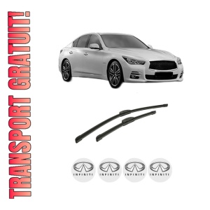 Set stergatoare auto INFINITI Q50 din 2013-2015, pentru parbriz auto, 2 bucati, Bosch Aerotwin Retrofit, din cauciuc siliconat rezistent, 4 Stickere Auto INFINITI