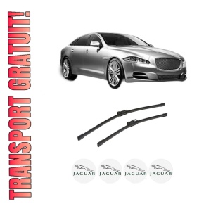 Set stergatoare auto JAGUAR XJ (X351) din 2009-2019, pentru parbriz auto, 2 bucati, Bosch Aerotwin, din cauciuc siliconat rezistent, 4 Stickere Auto JAGUAR