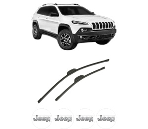Set stergatoare auto JEEP CHEROKEE VAN (KL) din 2014-2018, pentru parbriz auto, 2 bucati, Bosch Aerotwin Retrofit, din cauciuc siliconat rezistent, 4 Stickere Auto JEEP - Img 2