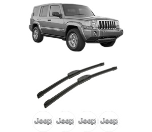 Set stergatoare auto JEEP COMMANDER (XK, XH) din 2005-2010, pentru parbriz auto, 2 bucati, Bosch Aerotwin Retrofit, din cauciuc siliconat rezistent, 4 Stickere Auto JEEP - Img 2
