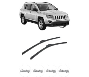 Set stergatoare auto JEEP COMPASS (MK49) din 2006-2011, pentru parbriz auto, 2 bucati, Bosch Aerotwin Retrofit, din cauciuc siliconat rezistent, 4 Stickere Auto JEEP - Img 2