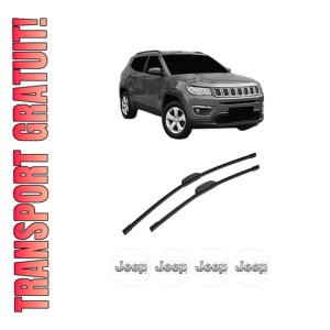 Set stergatoare auto JEEP COMPASS (MP, M6, MV, M7) din 2016-2022, pentru parbriz auto, 2 bucati, Bosch Aerotwin Retrofit, din cauciuc siliconat rezistent, 4 Stickere Auto JEEP