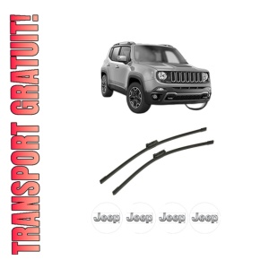 Set stergatoare auto JEEP RENEGADE SUV (BU, B1, BV) din 2014-2022, pentru parbriz auto, 2 bucati, Bosch Aerotwin, din cauciuc siliconat rezistent, 4 Stickere Auto JEEP