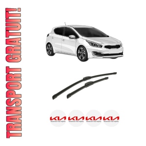 Set stergatoare auto KIA CEED (CD) din 2018-2021, pentru parbriz auto, 2 bucati, Bosch Aerotwin Retrofit, din cauciuc siliconat rezistent, 4 Stickere Auto KIA