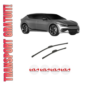 Set stergatoare auto KIA EV6 (CV) din 2021, pentru parbriz auto, 2 bucati, Bosch Aerotwin, din cauciuc siliconat rezistent, 4 Stickere Auto KIA
