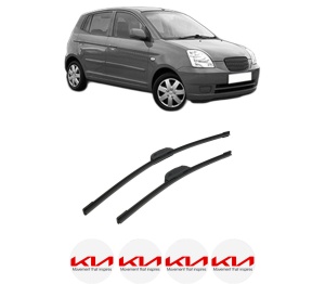Set stergatoare auto KIA PICANTO I (SA) din 2004-2011, pentru parbriz auto, 2 bucati, Bosch Aerotwin Retrofit, din cauciuc siliconat rezistent, 4 Stickere Auto KIA - Img 2