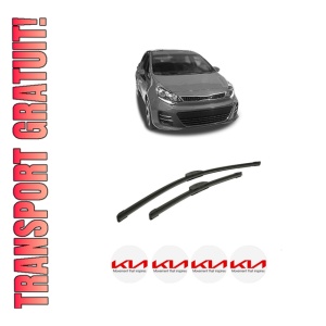 Set stergatoare auto KIA RIO III Hatchback Van (UB) din 2011-2017, pentru parbriz auto, 2 bucati, Bosch Aerotwin Retrofit, din cauciuc siliconat rezistent, 4 Stickere Auto KIA