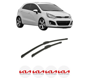Set stergatoare auto KIA RIO III (UB) din 2011-2017, pentru parbriz auto, 2 bucati, Bosch Aerotwin Retrofit, din cauciuc siliconat rezistent, 4 Stickere Auto KIA - Img 2