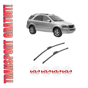 Set stergatoare auto KIA SORENTO I VAN (JC) din 2005-2006, pentru parbriz auto, 2 bucati, Bosch Aerotwin Retrofit, din cauciuc siliconat rezistent, 4 Stickere Auto KIA