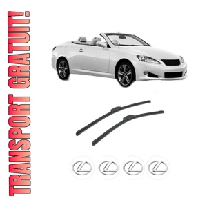 Set stergatoare auto LEXUS IS C (GSE2_) din 2009-2015, pentru parbriz auto, 2 bucati, Bosch Aerotwin Retrofit, din cauciuc siliconat rezistent, 4 Stickere Auto LEXUS