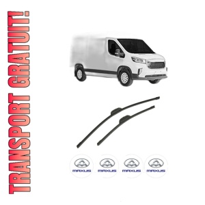 Set stergatoare auto MAXUS DELIVER 9 Van din 2020-2022, pentru parbriz auto, 2 bucati, Bosch Aerotwin Retrofit, din cauciuc siliconat rezistent, 4 Stickere Auto MAXUS