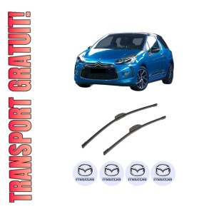 Set stergatoare auto MAZDA 3 Hatchback Van (BM) din 2015-2016, pentru parbriz auto, 2 bucati, Bosch Aerotwin Retrofit, din cauciuc siliconat rezistent, 4 Stickere Auto MAZDA