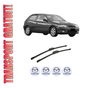 Set stergatoare auto MAZDA 323 P V (BA) din 1996-1998, pentru parbriz auto, 2 bucati, Bosch Aerotwin Retrofit, din cauciuc siliconat rezistent, 4 Stickere Auto MAZDA