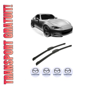 Set stergatoare auto MAZDA MX-5 RF Targa (ND) din 2016-2018, pentru parbriz auto, 2 bucati, Bosch Aerotwin Retrofit, din cauciuc siliconat rezistent, 4 Stickere Auto MAZDA
