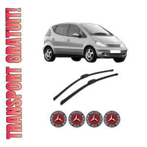 Set stergatoare auto MERCEDES-BENZ A-CLASS (W168) din 1997-2004, pentru parbriz auto, 2 bucati, Bosch Aerotwin Retrofit, din cauciuc siliconat rezistent, 4 Stickere Auto MERCEDES-BENZ