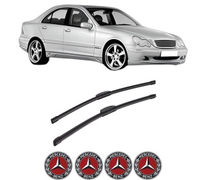 Set stergatoare auto MERCEDES-BENZ C-CLASS (W203) din 2000-2007, pentru parbriz auto, 2 bucati, Bosch Aerotwin Retrofit, din cauciuc siliconat rezistent, 4 Stickere Auto MERCEDES-BENZ - Img 2
