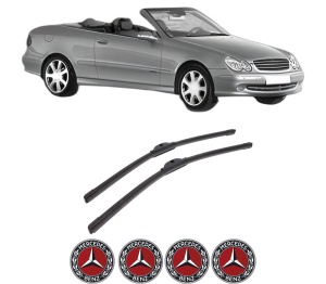 Set stergatoare auto MERCEDES-BENZ CLK Convertible (A209) din 2002-2010, pentru parbriz auto, 2 bucati, Bosch Aerotwin, din cauciuc siliconat rezistent, 4 Stickere Auto MERCEDES-BENZ - Img 2