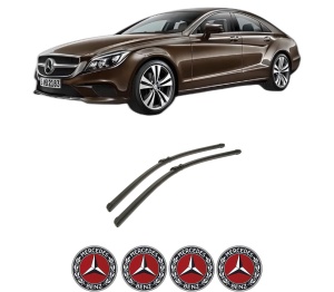 Set stergatoare auto MERCEDES-BENZ CLS (C218) din 2011-2017, pentru parbriz auto, 2 bucati, Bosch Aerotwin, din cauciuc siliconat rezistent, 4 Stickere Auto MERCEDES-BENZ - Img 2