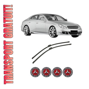 Set stergatoare auto MERCEDES-BENZ CLS (C219) din 2004-2010, pentru parbriz auto, 2 bucati, Bosch Aerotwin, din cauciuc siliconat rezistent, 4 Stickere Auto MERCEDES-BENZ