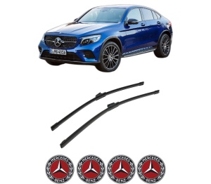 Set stergatoare auto MERCEDES-BENZ GLC Coupe (C253) din 2016-2023, pentru parbriz auto, 2 bucati, Bosch Aerotwin, din cauciuc siliconat rezistent, 4 Stickere Auto MERCEDES-BENZ - Img 2