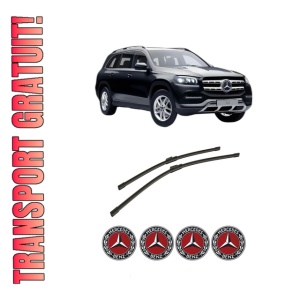 Set stergatoare auto MERCEDES-BENZ GLS (X167) din 2019-2023, pentru parbriz auto, 2 bucati, Bosch Aerotwin, din cauciuc siliconat rezistent, 4 Stickere Auto MERCEDES-BENZ