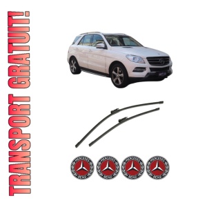 Set stergatoare auto MERCEDES-BENZ M-CLASS (W166) din 2011-2015, pentru parbriz auto, 2 bucati, Bosch Aerotwin, din cauciuc siliconat rezistent, 4 Stickere Auto MERCEDES-BENZ
