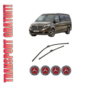 Set stergatoare auto MERCEDES-BENZ MARCO POLO Camper (W447) din 2015-2021, pentru parbriz auto, 2 bucati, Bosch Aerotwin, din cauciuc siliconat rezistent, 4 Stickere Auto MERCEDES-BENZ